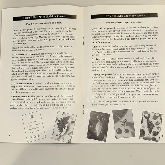 I SPY Memory Game - A Game of Picture Riddles by Briarpatch - Complete - Picture 5 of 8